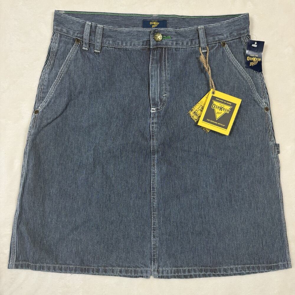 OshKosh B'gosh Hickory Stripe Denim Carpenter Skirt NWT Size 4 Workwear
